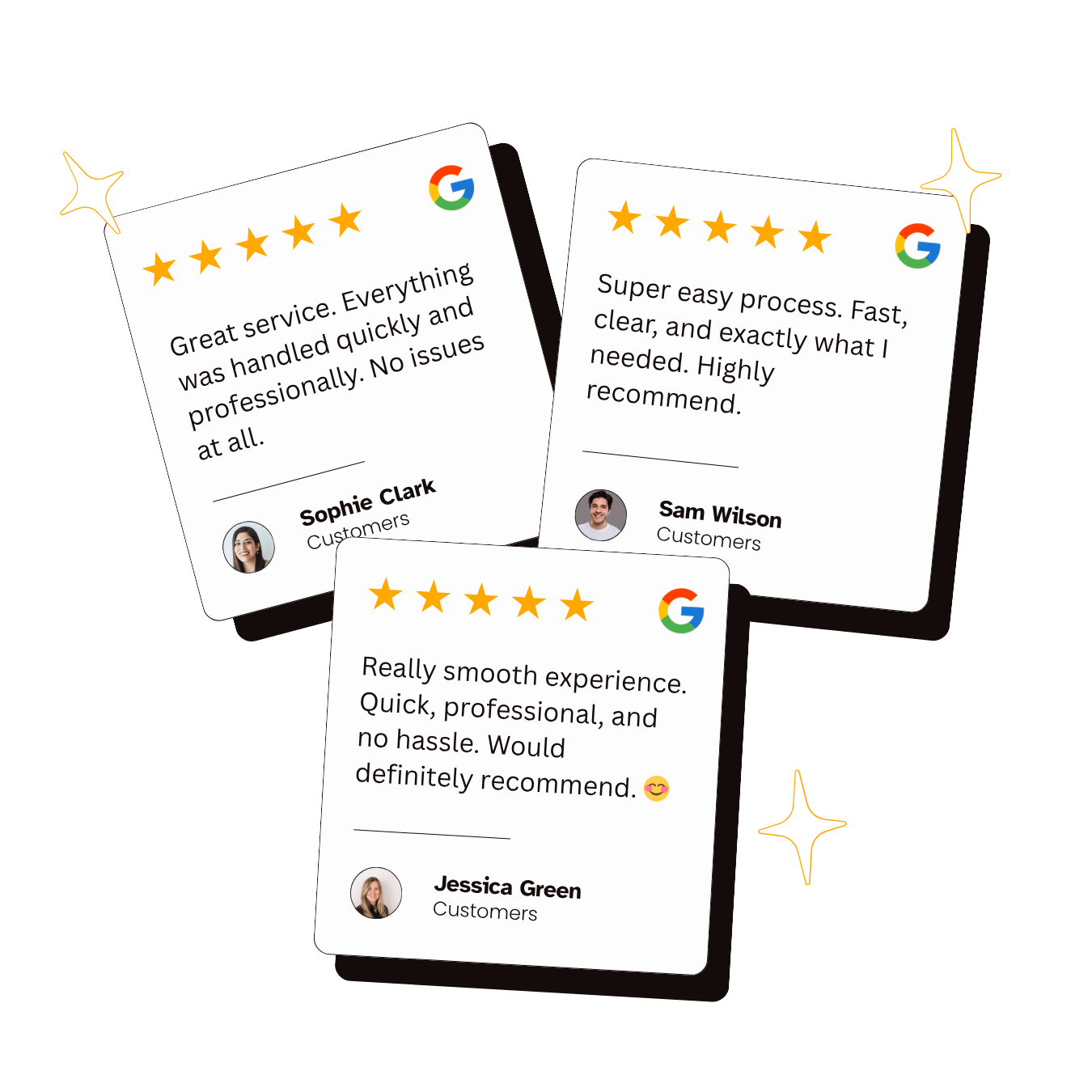 Five-star Google reviews from happy customers